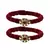 Brass And Acrylic Bangles Color-Dark Red