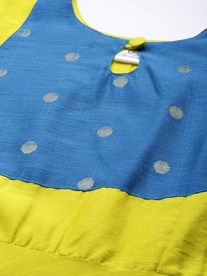 Lemon woven cotton long-dresses 5