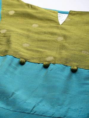 Turquoise woven cotton long-dresses 5