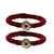 Brass And Acrylic Bangles Color-Dark Red