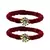 Brass And Acrylic Bangles Color-Dark Red