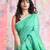 Sea green woven blended cotton saree 