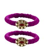 Brass And Acrylic Bangles Color-Purple