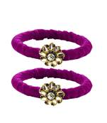 Brass And Acrylic Bangles Color-Purple