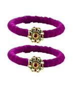 Brass And Acrylic Bangles Color-Purple