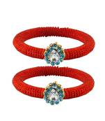 Brass And Acrylic Bangles Color-Red