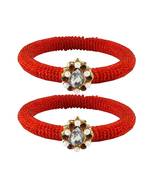 Brass And Acrylic Bangles Color-Red