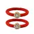 Brass And Acrylic Bangles Color-Red