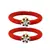 Brass And Acrylic Bangles Color-Red