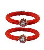 Brass And Acrylic Bangles Color-Red
