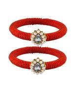 Brass And Acrylic Bangles Color-Red