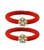 Brass And Acrylic Bangles Color-Red