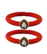 Brass And Acrylic Bangles Color-Red