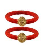 Brass And Acrylic Bangles Color-Red