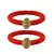 Brass And Acrylic Bangles Color-Red