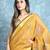 Golden woven blended cotton saree with blouse