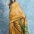 Golden woven blended cotton saree with blouse