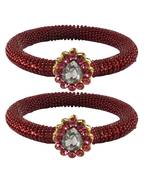 Brass And Acrylic Bangles Color-Maroon