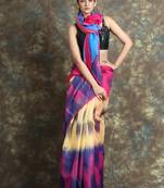 Multicolor woven blended cotton saree with blouse