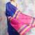 Royal blue woven blended cotton saree with blouse