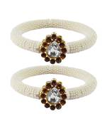 Brass And Acrylic Bangles Color-White