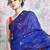 Royal blue woven blended cotton saree with blouse