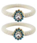 Brass And Acrylic Bangles Color-White