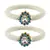 Brass And Acrylic Bangles Color-White