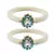 Brass And Acrylic Bangles Color-White