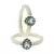 Brass And Acrylic Bangles Color-White