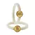 Brass And Acrylic Bangles Color-White