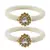 Brass And Acrylic Bangles Color-White