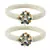 Brass And Acrylic Bangles Color-White