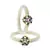 Brass And Acrylic Bangles Color-White
