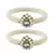 Brass And Acrylic Bangles Color-White