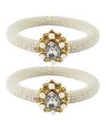 Brass And Acrylic Bangles Color-White