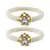 Brass And Acrylic Bangles Color-White