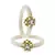 Brass And Acrylic Bangles Color-White