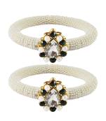 Brass And Acrylic Bangles Color-White