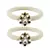 Brass And Acrylic Bangles Color-White
