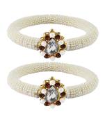 Brass And Acrylic Bangles Color-White