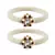 Brass And Acrylic Bangles Color-White