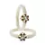 Brass And Acrylic Bangles Color-White