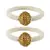 Brass And Acrylic Bangles Color-White