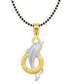 Vighnaharta Aquatic Dolphin Gold and Rhodium Plated Mangalsutra Chain Pendant