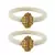 Brass And Acrylic Bangles Color-White