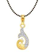 Vighnaharta Classic Mayur Gold and Rhodium Plated Mangalsutra Chain Pendant