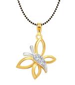 Vighnaharta Angel Butterfly Gold and Rhodium Plated Mangalsutra Chain Pendant