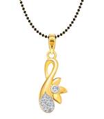 Vighnaharta Cute Sunflower Gold and Rhodium Plated Mangalsutra Chain Pendant