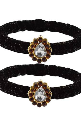 Brass And Acrylic Bangles Color-Black